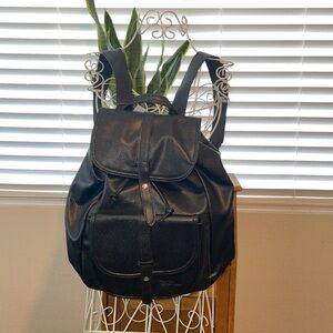 Leather type backpack